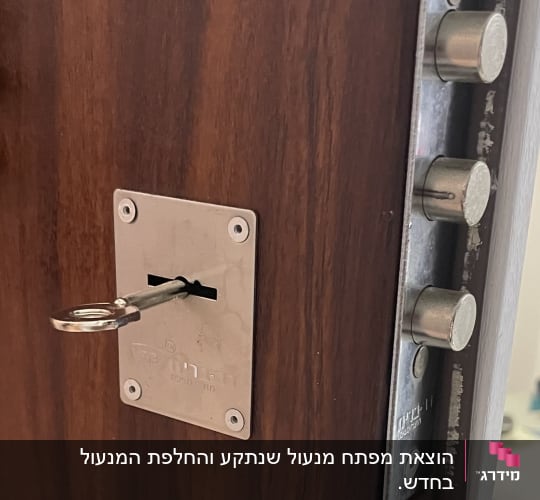 מנעול דלת עם מפתח תקוע, בריחים גלויים